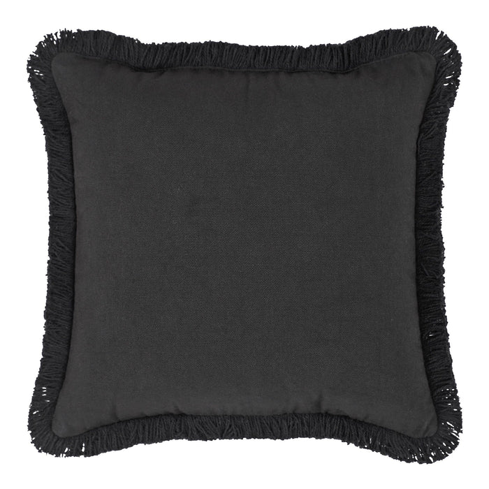 Creme Christmas Trees Black Woven Pillow 12" - Primitive Star Quilt Shop