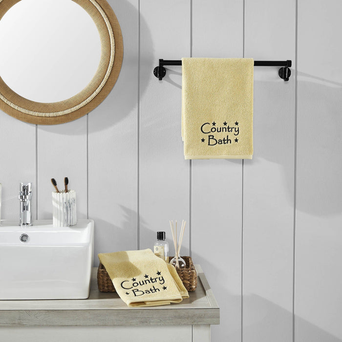 Creme "Country Bath" Hand Towel - Set of 2 - Primitive Star Quilt Shop