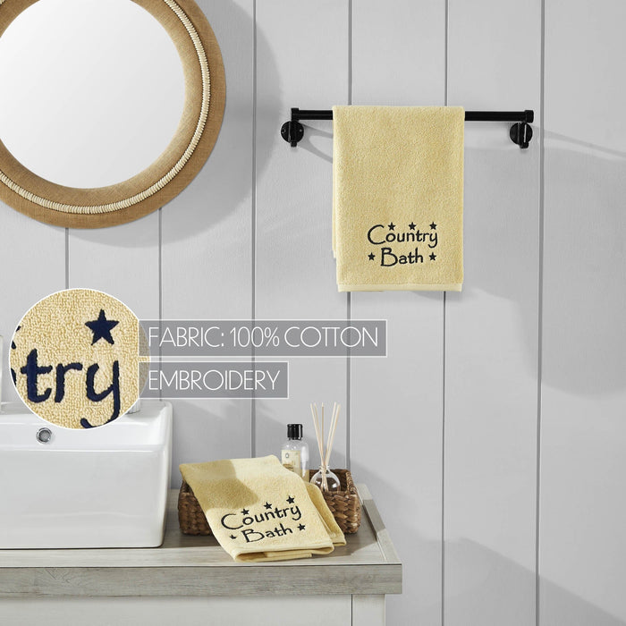 Creme "Country Bath" Hand Towel - Set of 2 - Primitive Star Quilt Shop