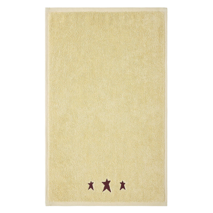 Creme with Burgundy Prim Stars Hand Towel - Set of 2 - Primitive Star Quilt Shop