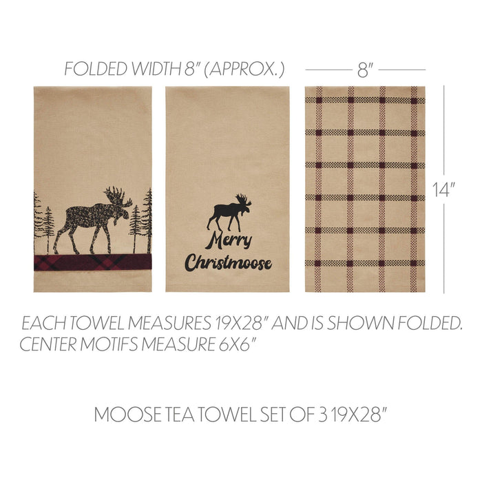 Cumberland Moose Tea Towels - Set of 3 - Primitive Star Quilt Shop