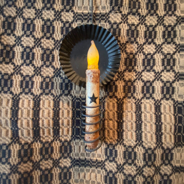 Cupboard Pan Taper Candle Holder - Primitive Star Quilt Shop