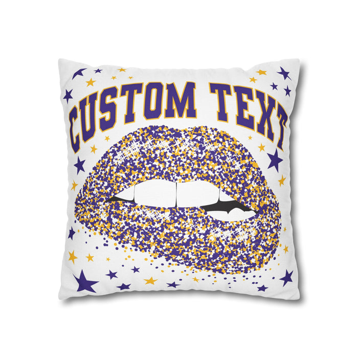 Custom College Lips and Stars Pillow Cover