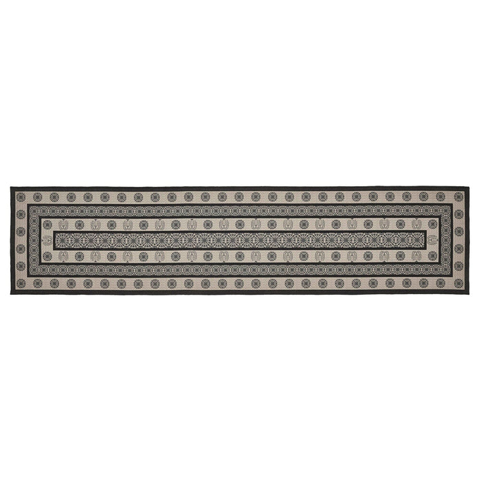 Custom House Black Indoor/Outdoor Rectangle Rug 22x96" Runner - Primitive Star Quilt Shop