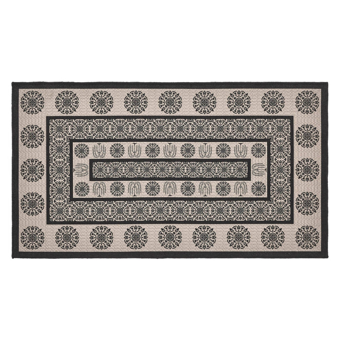 Custom House Black Indoor/Outdoor Rectangle Rug 27x48" - Primitive Star Quilt Shop