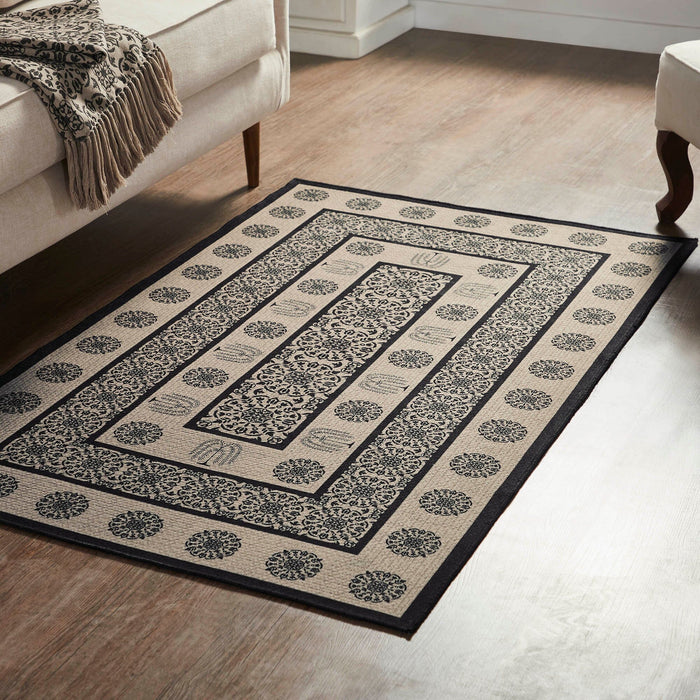 Custom House Black Indoor/Outdoor Rectangle Rug 36x60" - Primitive Star Quilt Shop