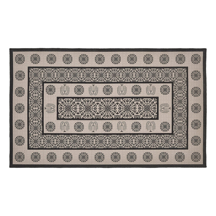 Custom House Black Indoor/Outdoor Rectangle Rug 36x60" - Primitive Star Quilt Shop