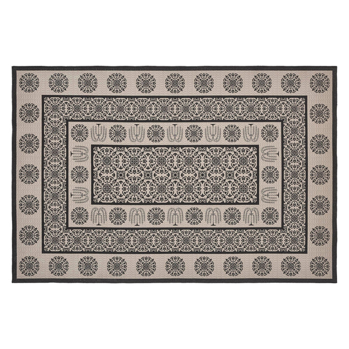 Custom House Black Indoor/Outdoor Rectangle Rug 4x6' - Primitive Star Quilt Shop
