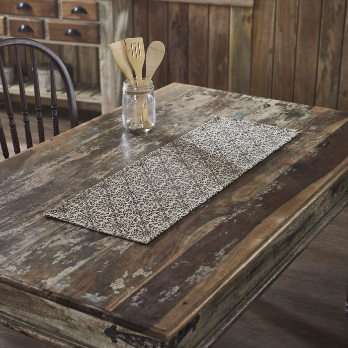 Custom House Black Woven Runner 12x36" - Primitive Star Quilt Shop