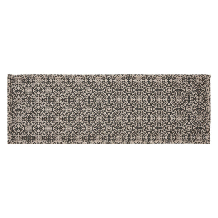 Custom House Black Woven Runner 12x36" - Primitive Star Quilt Shop