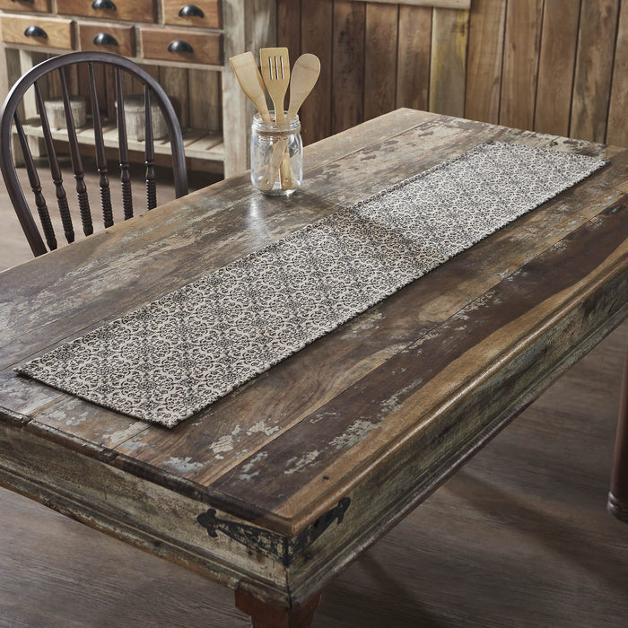 Custom House Black Woven Runner 12x60" - Primitive Star Quilt Shop