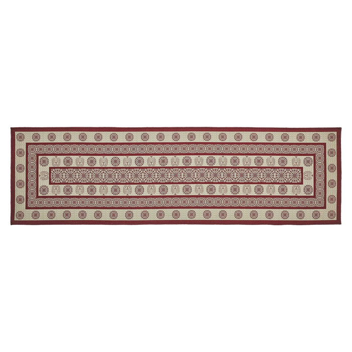 Custom House Burgundy Indoor/Outdoor Rectangle Rug 22x78" Runner - Primitive Star Quilt Shop
