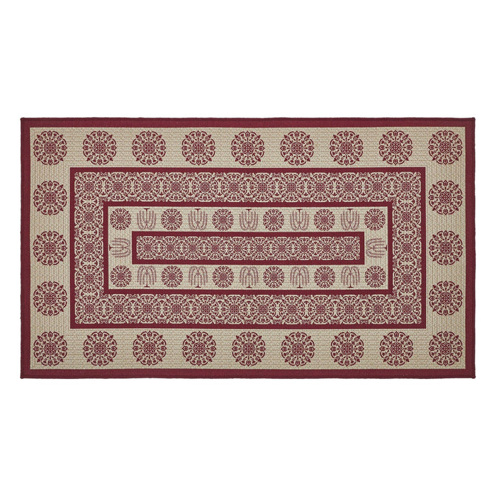 Custom House Burgundy Indoor/Outdoor Rectangle Rug 27x48" - Primitive Star Quilt Shop