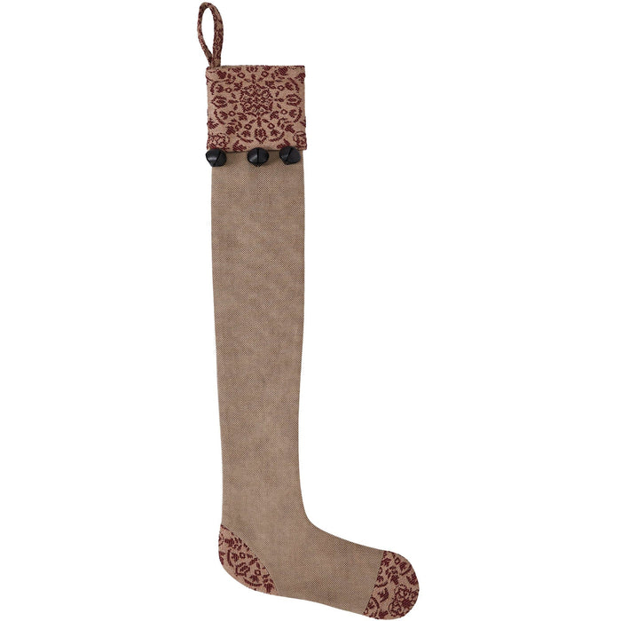 Custom House Burgundy Woven Prim Stocking 7x19" - Primitive Star Quilt Shop