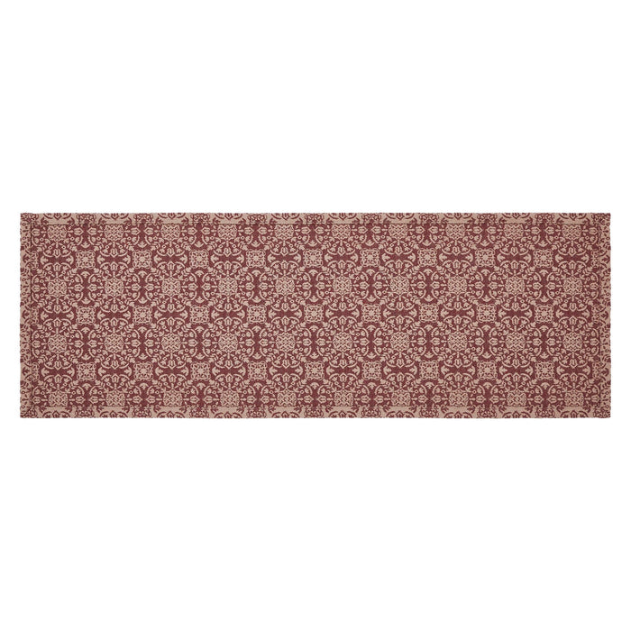 Custom House Burgundy Woven Runner 12x36" - Primitive Star Quilt Shop
