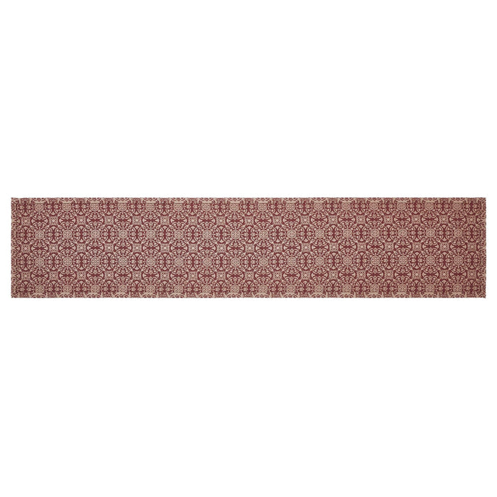 Custom House Burgundy Woven Runner 12x60" - Primitive Star Quilt Shop