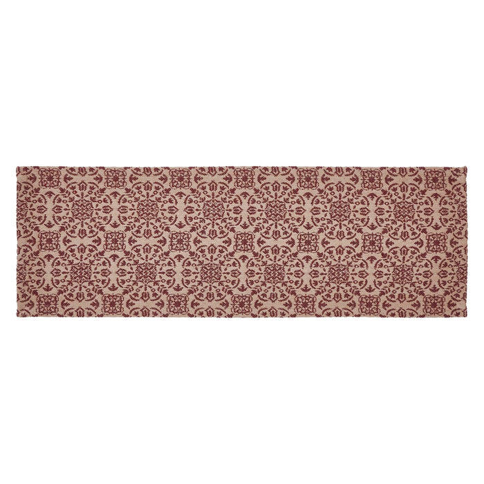 Custom House Burgundy Woven Runner 8x24" - Primitive Star Quilt Shop