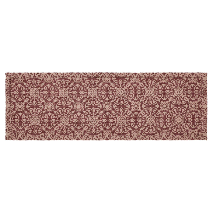 Custom House Burgundy Woven Runner 8x24" - Primitive Star Quilt Shop