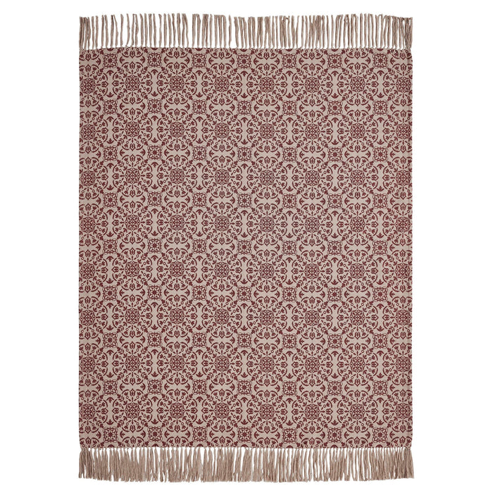 Custom House Burgundy Woven Throw - Primitive Star Quilt Shop