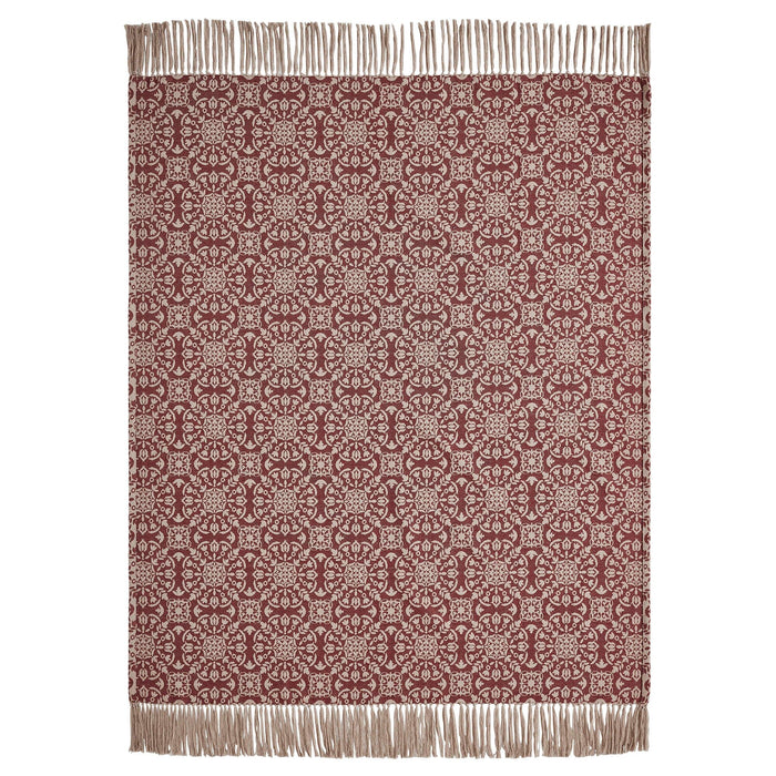 Custom House Burgundy Woven Throw - Primitive Star Quilt Shop