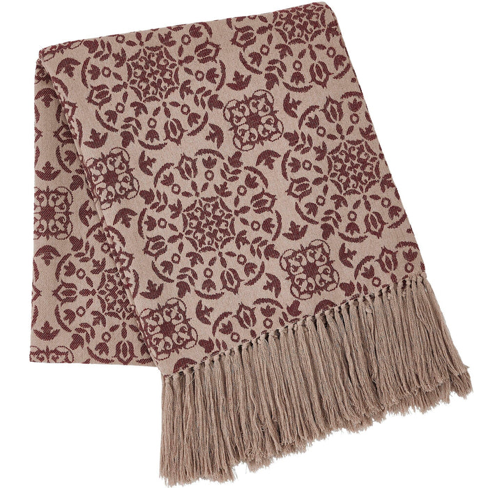 Custom House Burgundy Woven Throw - Primitive Star Quilt Shop