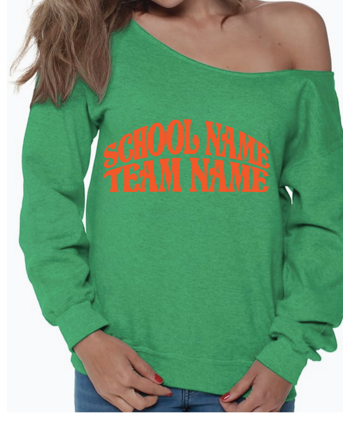 Customize Your Own Off the Shoulder College Game Day Crewneck