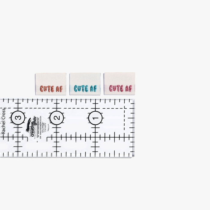 Cute AF woven KATM sewing labels for handmade clothes and DIY sewing projects