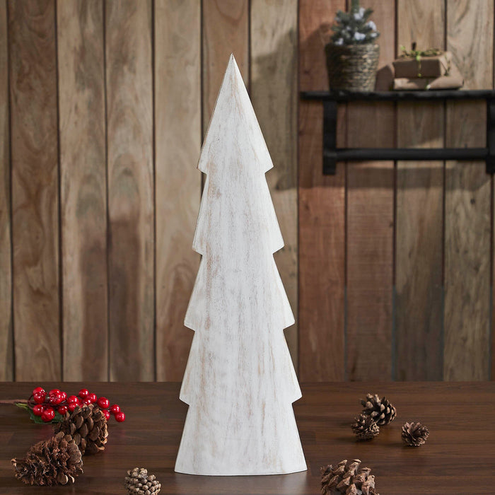 Distressed White Wooden Christmas Tree - 15.75" - Primitive Star Quilt Shop