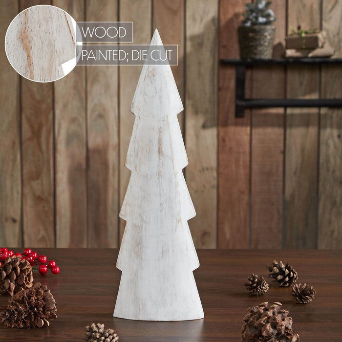 Distressed White Wooden Christmas Tree - 15.75" - Primitive Star Quilt Shop