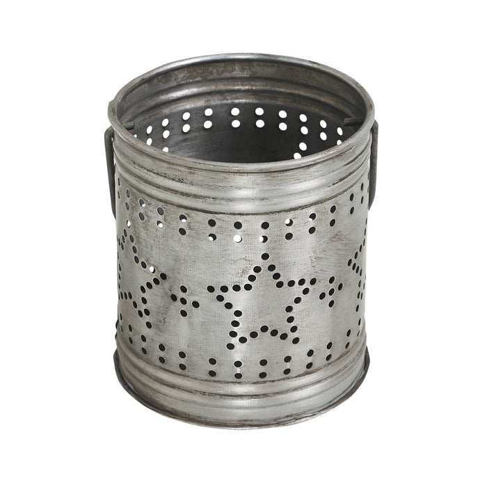 Distressed Zinc Punched Stars Votive Holder - 3.75x3.25" - Primitive Star Quilt Shop