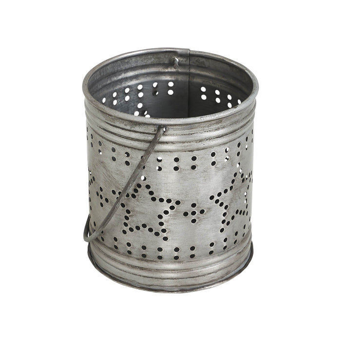 Distressed Zinc Punched Stars Votive Holder - 3.75x3.25" - Primitive Star Quilt Shop