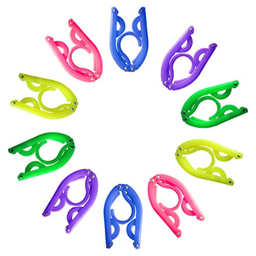 DOIOWN Folding Clothes Hangers Portable Plastic Drying Rack for Home Travel Camping(Pack of 10) (10pcs(Folding Travel Hangers))