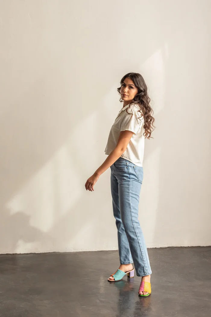 Donny Shirt Sewing Pattern – boxy pull-on woven top with lapel collar and pocket (XS–7X)