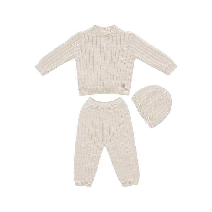 Drew Beige Boy Knitted 3-Pc Set