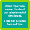 Drinks on Me Coaster: Cable Repairman - Pine & Moss