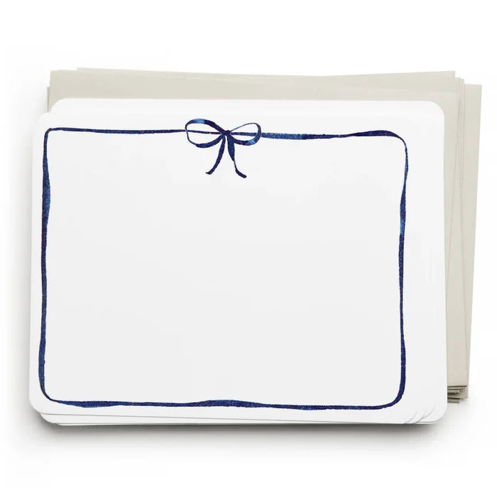 E Frances Flat Notes -Navy Bow