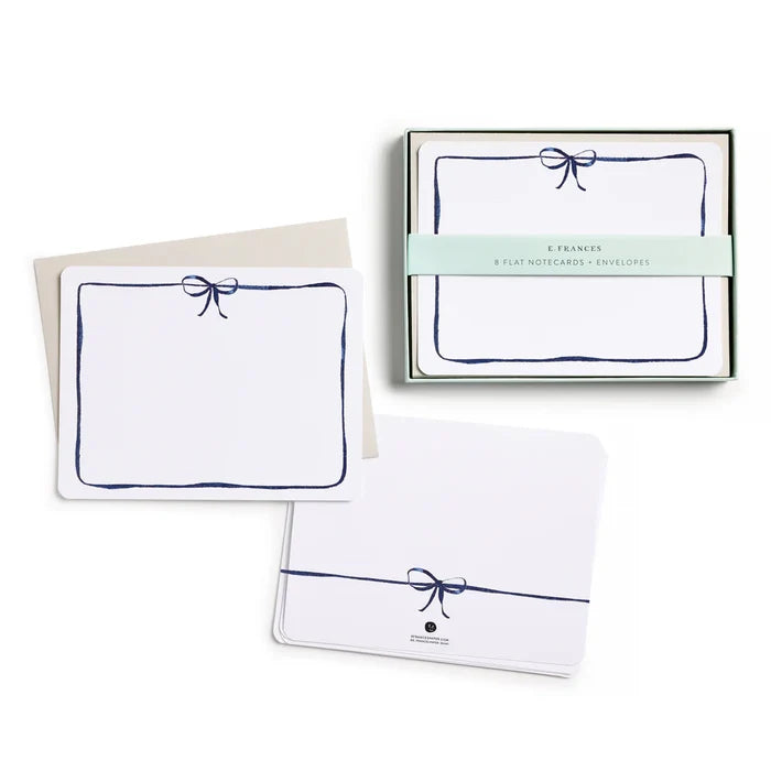 E Frances Flat Notes -Navy Bow