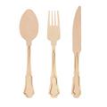 Elegant Gold Foil Detail Wooden Cutlery Set