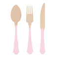 Elegant Pink Wooden Cutlery Set