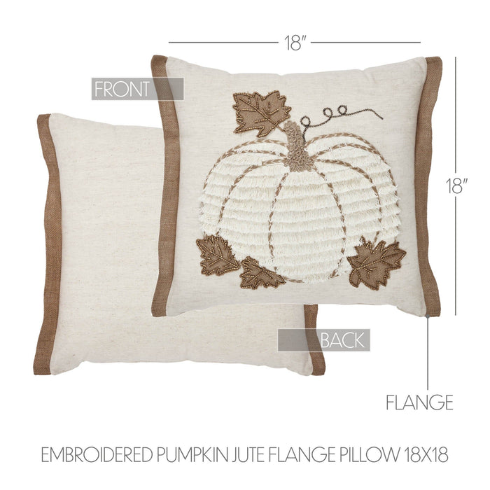 Embroidered Pumpkin Pillow 18" - Primitive Star Quilt Shop
