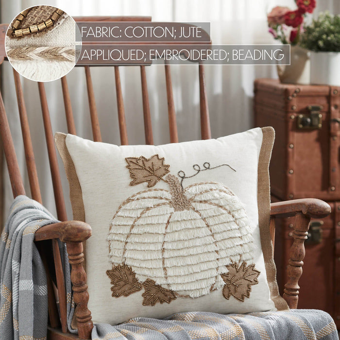 Embroidered Pumpkin Pillow 18" - Primitive Star Quilt Shop