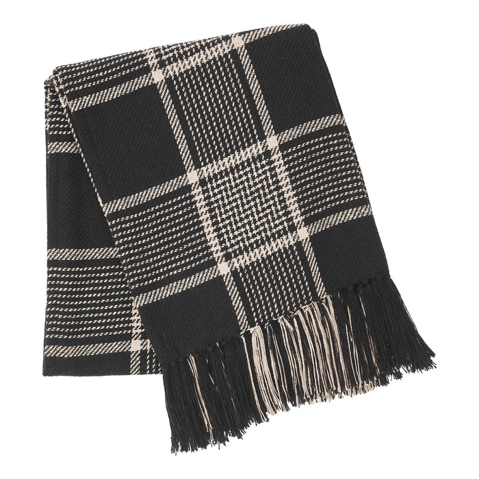 Eston Black Plaid Throw - Primitive Star Quilt Shop