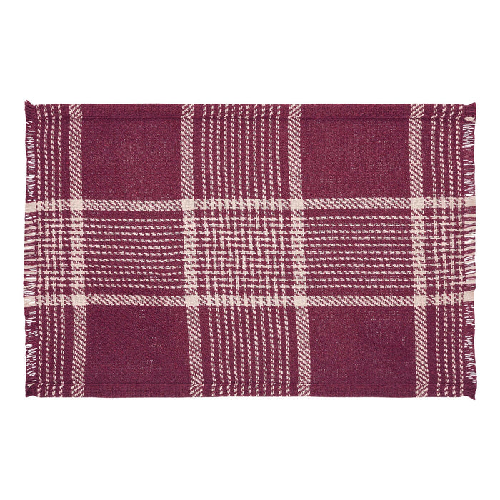 Eston Burgundy Plaid Placemat - Set of 2 - Primitive Star Quilt Shop
