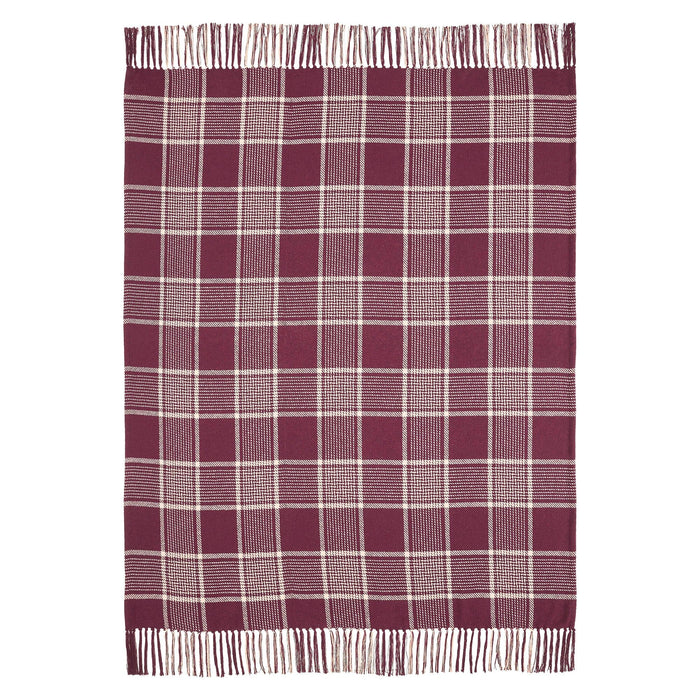 Eston Burgundy Plaid Throw - Primitive Star Quilt Shop