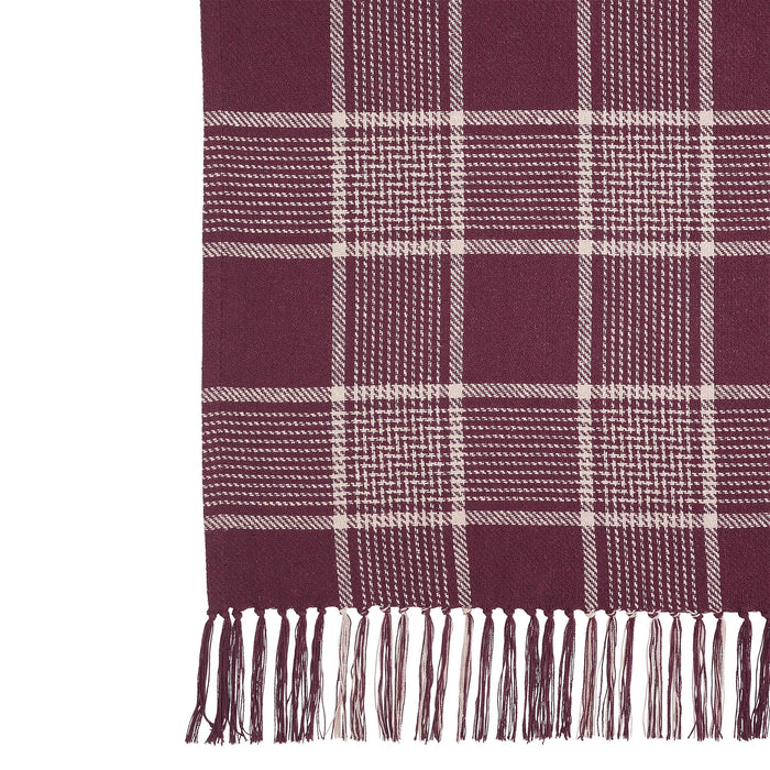 Eston Burgundy Plaid Throw - Primitive Star Quilt Shop