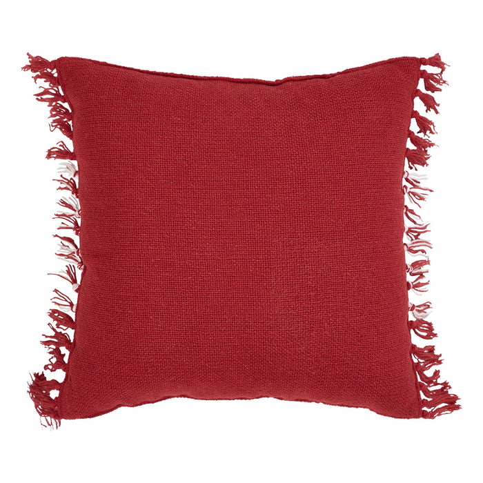 Eston Red Plaid Fringed Pillow 12" - Primitive Star Quilt Shop