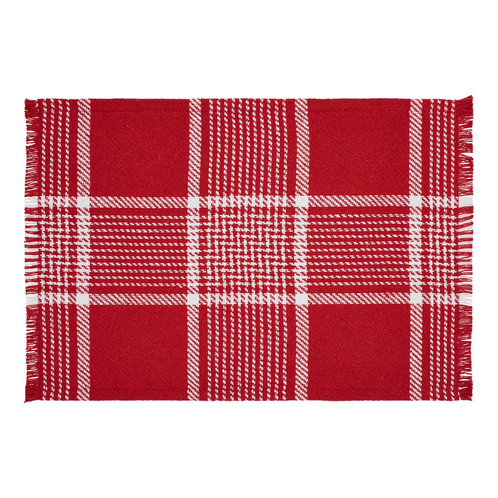 Eston Red Plaid Fringed Placemats - Set of 2 - Primitive Star Quilt Shop