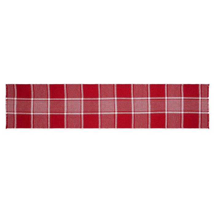 Eston Red Plaid Fringed Runner 12x60" - Primitive Star Quilt Shop