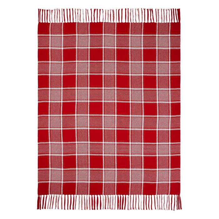 Eston Red Plaid Woven Throw - Primitive Star Quilt Shop
