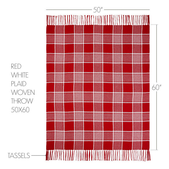 Eston Red Plaid Woven Throw - Primitive Star Quilt Shop